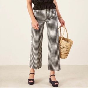 Reformation Fawcett Gingham Jeans, Size 25